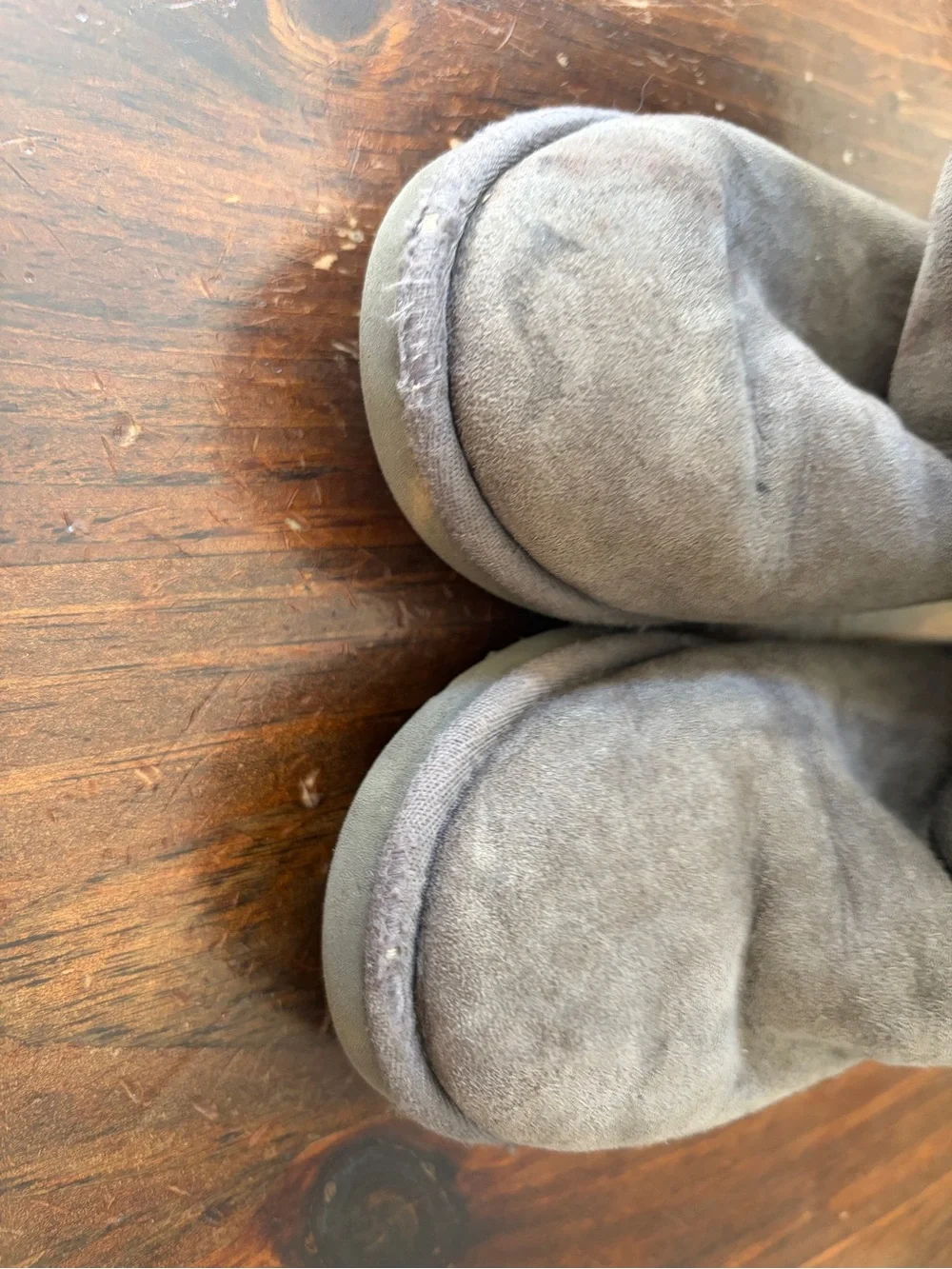 UGG Kids Gray Suede Shearling Cuff Boots